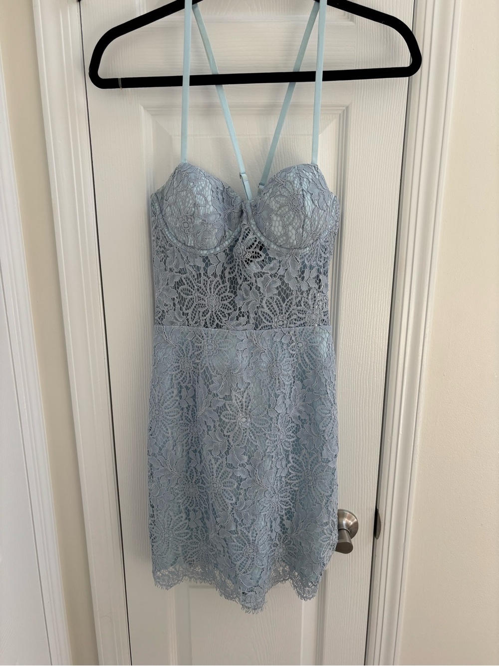 NBD x Naven Light Blue Lace Slip